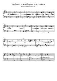 Partitura da Disney, do filme cinderela