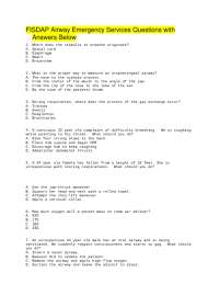 FISDAP Airway Emergency Services Questions with Answers