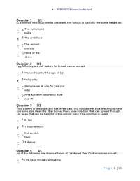 NURS 6552 Women's Health Final Exam Questions and Answers