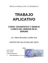 DIAGNSTIC Y TRATAMIENT DE DENGUE
