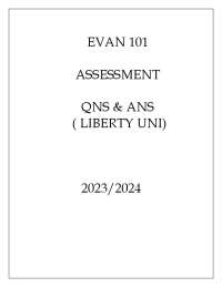 EVAN 101 ASSESSMENT QNS & ANS ( LIBERTY UNI ) 2023