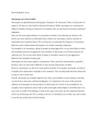 The Influence of Stereotypes on Perception and Judgment