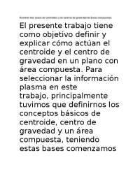 Cálculo de Centroides y Centros de Gravedad de Áreas Compuestas: Ejercicios Resueltos