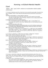 Nursing –nr326ati-Mental-Health-Final
 {quiz – aka – quiz-3-with –answers-