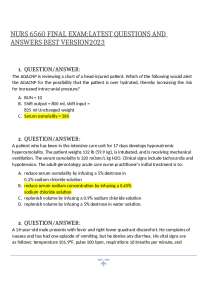 NURS 6560 Final Exam Review