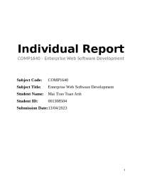 COMP1640 - Enterprise Web Software Development