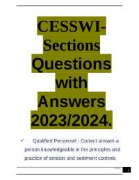 CESSWI- Sections Questions with Answers 2023/2024