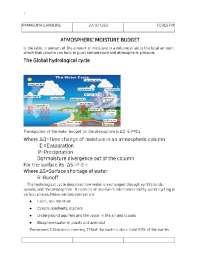 The water cycle it's formation processes and precipitation,process,forms and measurement