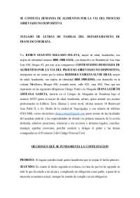 contestacion a una demanda de alimentos