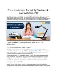 Common Issues Faced By Students In Law Assignments