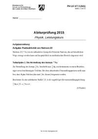 Physik Klausur zur Abitur vorbereitung