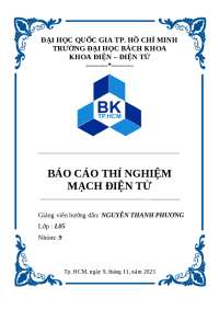 báo cáo mạch điện tử