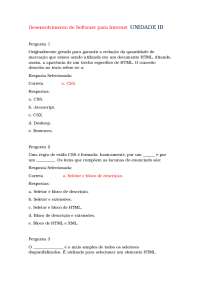 Desenvolvimento de Software para Internet UNIDADE III