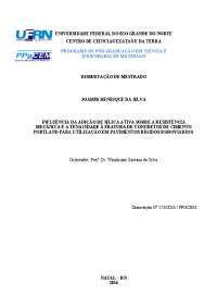 Influência da adição de silíca ativa sobre a resistência mecânica e a tenacidade à fratura
