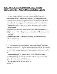 NURS 6521 All Exam Questions And Answers