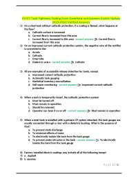 U3 ICC Tank Tightness Testing Exam Questions and Answers