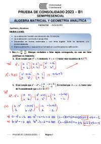 Prueba de Consolidado de Álgebra Matricial y Geometría Analítica