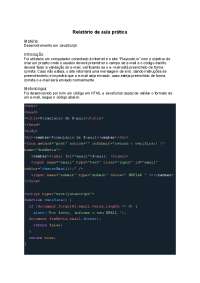 Relatório JavaScript