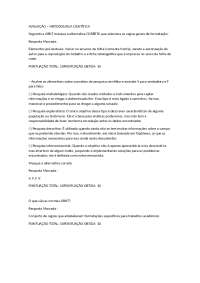 AVALIAÇÃO METODOLOGIA CIENTIFICA