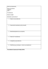 POP (procedimento operacional padrão)  - Modelo