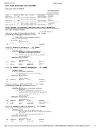 Schedule of Classes for Fall 2023