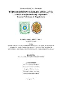 INFORME MONOGRÁFICO SOBRE INFORME DE EVALUACIÓN DE RIESGO POR SISMO