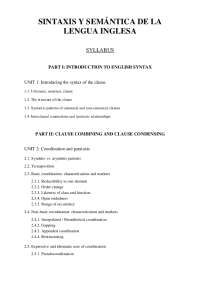 Sintaxis y Semántica de la Lengua Inglesa (apuntes + preguntas examen)