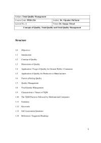 Quality Management: Principles, Systems, and Approaches