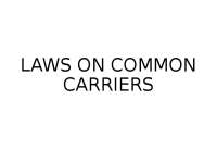 Laws on common carriers