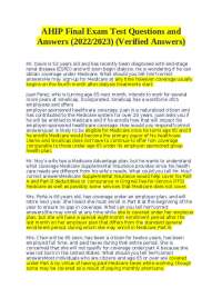 AHIP Medicare Final Exam: 2024 Updated Questions and Answers