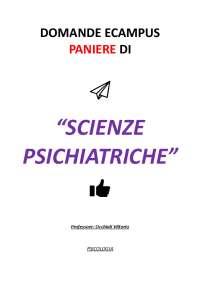 Paniere “SCIENZE PSICHIATRICHE” eCampus 2023 (prof.Occhiali) - SOLO RISPOSTE CHIUSE
