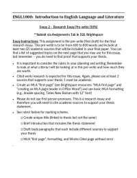Essay 2 assignment- instructions and final draft