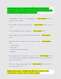 NURS 629 Exam 3 (OB-GYN) 90 QUESTIONS AND ANSWERS LATEST SOLUTION GUIDE (VERIFIED