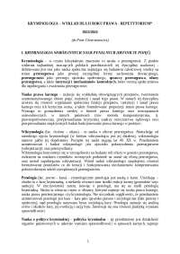 Kryminologia- spis zagadnien
