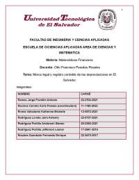 Marco legal y registro contable de las depreciaciones en El Salvador
