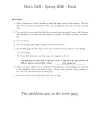 Math 5402 - Spring 2020 - Final
