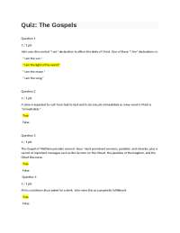 BIBL 104 Quiz The Gospels 2023-2024 Liberty University