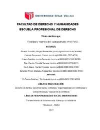 Cuasiusufructo realidad y vigencia en el Perú