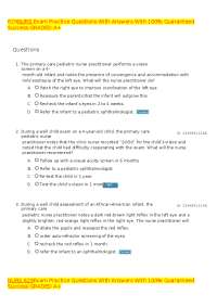 Pediatric Vision and Ear Exam Practice Questions