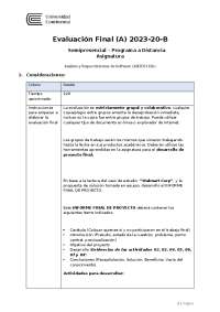 Evaluación Final de Análisis y Requerimientos de Software (ASUC01136)
