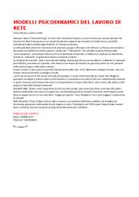 prima lezione di modelli psicodinamici di rete
