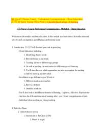 Client Education for Nurses