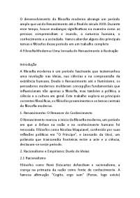 O desenvolvimento da filosofia moderna