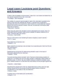 Legal Cases in Louisiana: Questions and Answers