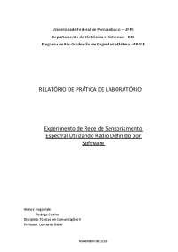 Relatório Prática: Sensoriamento Espectral com RTL-SDR no GNU Radio - UFPE