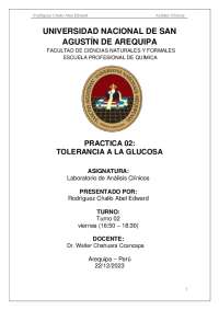 Análisis Clínicos: Práctica 02 - Tolerancia a la Glucosa