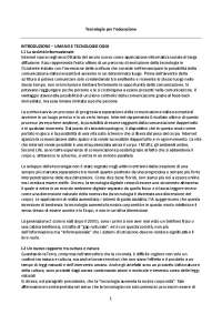 Riassunto del manuale "Tecnologie per l'educazione" (Rivoltella / Rossi)