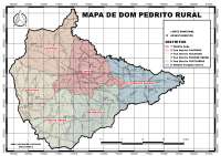 Mapa rural do município de Dom Pedrito, Rio grande do Sul, Brasil.