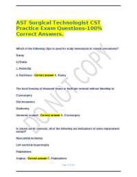 AST Surgical Technologist CST Practice Exam Questions