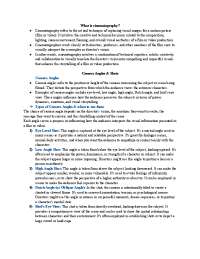 BASICS OF CINEMATOGRAPHY